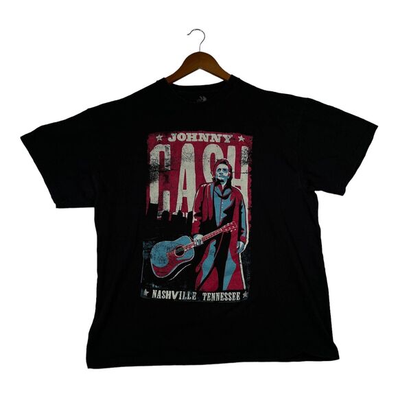 Vintage 2011 Johnny Cash at Nashville TN Folsom Prison Print T Shirt Men's 2XL - Picture 1 of 6